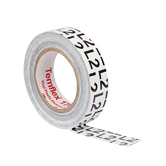 3M Temflex 1700 Vinyl Elektro-Isolierband, Grau, 15 mm x 10 m, 0,17 mm, Schwarz bedruckt "L2"