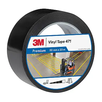 3M Weich-PVC-Klebeband 471, Schwarz, 50 mm x 33 m, 0.14 mm, einzelverpackt