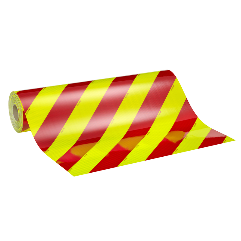 3M Diamond Grade Conspicuity Markings 408333 HT RED FYG Left Warning BAR, Red, 1220 mm x 45.7 m, 1 Roll/Case