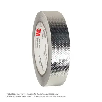 3M ET 1267 Aluminiumfolie, geprägt, mit nicht-leitfähigem Kleber, Aluminium, 584 mm x 16.5 m x 0.13 mm
