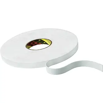 3M Doppelseitiges PE-Schaumstoff-Klebeband 9508W, Weiß, 19 mm x 66 m, 0.8 mm