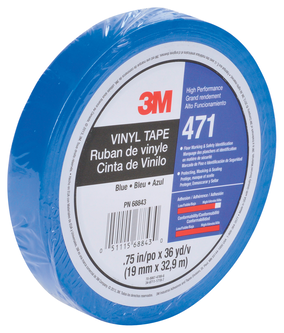 3M Weich-PVC-Klebeband 471, Blau, 12 mm x 32 m, 0.14 mm, einzelverpackt