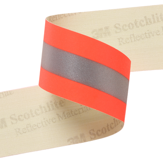 3M Scotchlite Reflective Material 9586 NFPA, Orange-Silber-Orange, 50,8mm x 100m