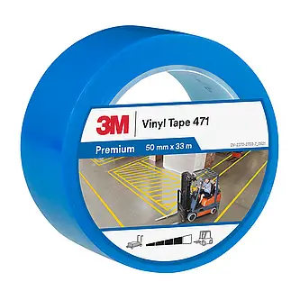 3M Weich-PVC-Klebeband 471, Blau, 50 mm x 33 m, 0.14 mm, Einzelverpackt