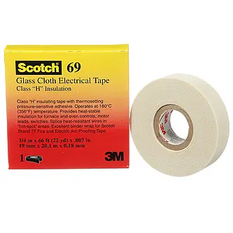 3M ET 69 Glasgewebeband, Weiß, 32,3 mm x 33 m x 0,18 mm