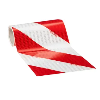 3M High Intensity Grade Kfz-Warnmarkierung 3410, Rot/Weiß, Linksweisend, 282mm x 45,7 m