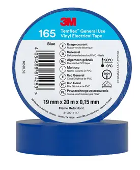 3M Temflex Vinyl-Isolierband 165, Blau, 19 mm x 20 m