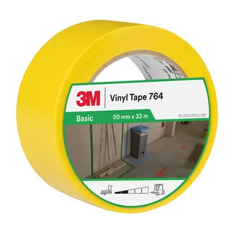 3M Allzweck-PVC-Klebeband 764, Gelb, 50 mm x 33 m, 0.13 mm, Einzeln verpackt