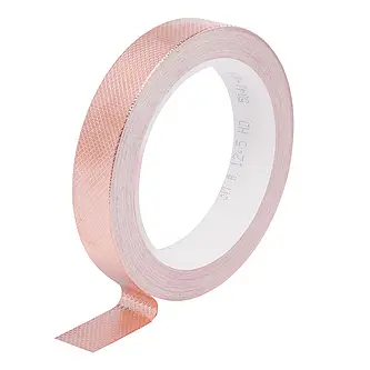 3M ET 1245 Kupferfolie, geprägt, mit nicht-leitfähigem Kleber, Kupfer, 12 mm x 16,5 m x 0,1 mm